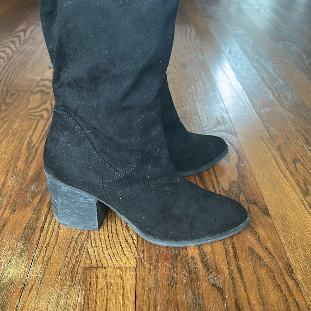 BP Womens Knee high black Faux Suede Boots Shoes Size 8